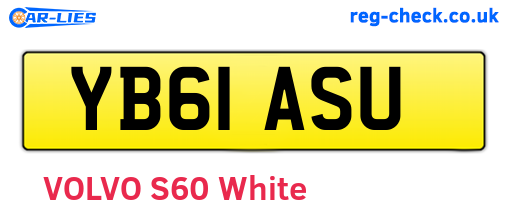 YB61ASU are the vehicle registration plates.