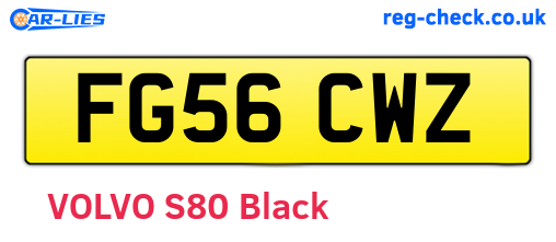 FG56CWZ are the vehicle registration plates.