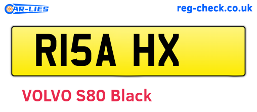 R15AHX are the vehicle registration plates.