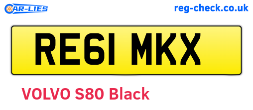 RE61MKX are the vehicle registration plates.