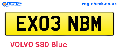 EX03NBM are the vehicle registration plates.