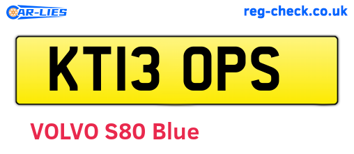 KT13OPS are the vehicle registration plates.