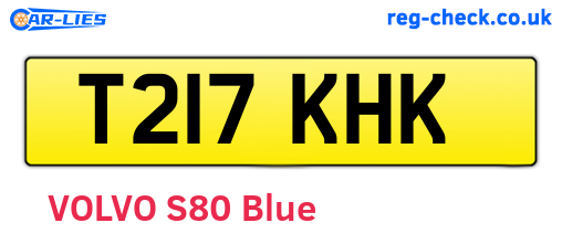 T217KHK are the vehicle registration plates.