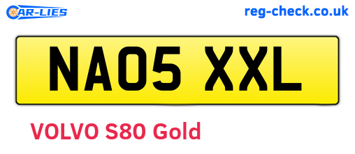 NA05XXL are the vehicle registration plates.