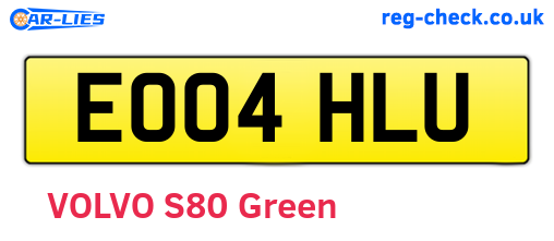 EO04HLU are the vehicle registration plates.