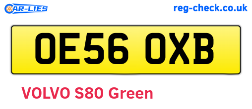 OE56OXB are the vehicle registration plates.