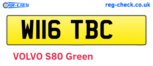 W116TBC are the vehicle registration plates.