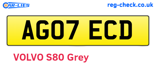AG07ECD are the vehicle registration plates.