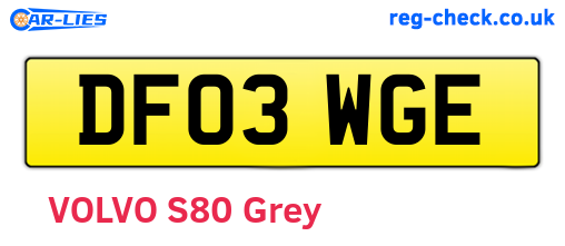 DF03WGE are the vehicle registration plates.