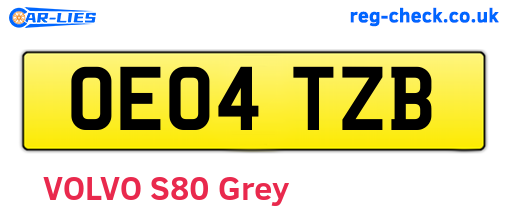 OE04TZB are the vehicle registration plates.