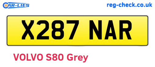 X287NAR are the vehicle registration plates.