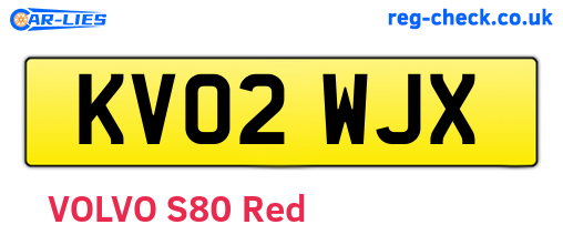 KV02WJX are the vehicle registration plates.