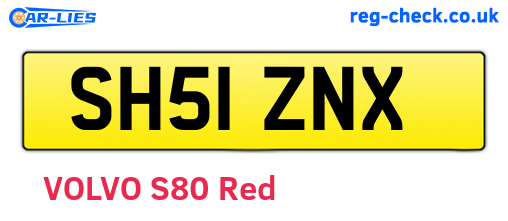 SH51ZNX are the vehicle registration plates.