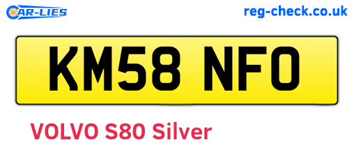 KM58NFO are the vehicle registration plates.