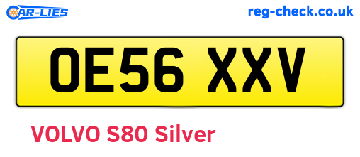 OE56XXV are the vehicle registration plates.