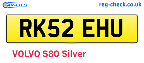 RK52EHU are the vehicle registration plates.