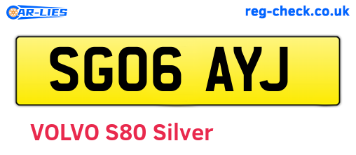 SG06AYJ are the vehicle registration plates.