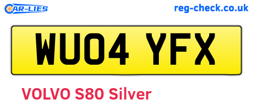 WU04YFX are the vehicle registration plates.