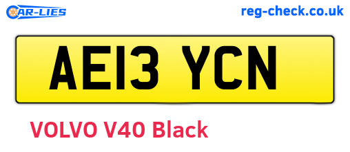 AE13YCN are the vehicle registration plates.