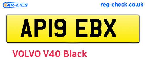 AP19EBX are the vehicle registration plates.
