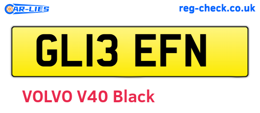 GL13EFN are the vehicle registration plates.