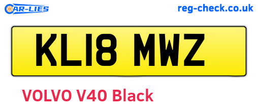 KL18MWZ are the vehicle registration plates.