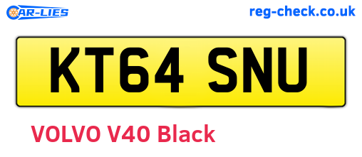 KT64SNU are the vehicle registration plates.