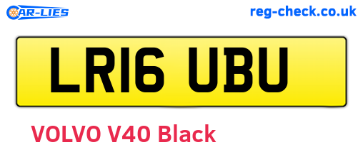 LR16UBU are the vehicle registration plates.