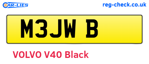 M3JWB are the vehicle registration plates.