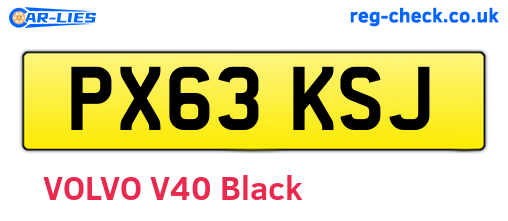 PX63KSJ are the vehicle registration plates.