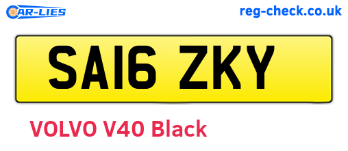 SA16ZKY are the vehicle registration plates.