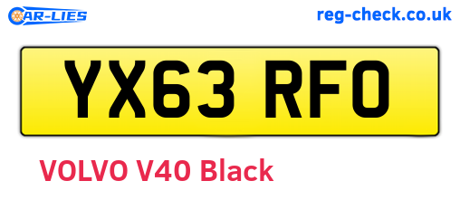 YX63RFO are the vehicle registration plates.