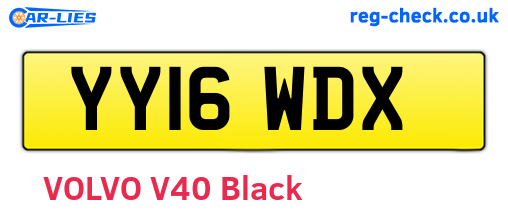 YY16WDX are the vehicle registration plates.