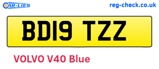 BD19TZZ are the vehicle registration plates.