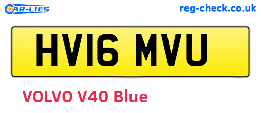 HV16MVU are the vehicle registration plates.
