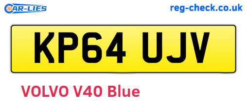 KP64UJV are the vehicle registration plates.