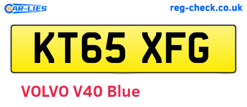 KT65XFG are the vehicle registration plates.