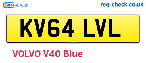 KV64LVL are the vehicle registration plates.