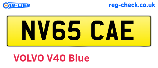 NV65CAE are the vehicle registration plates.
