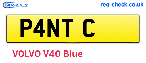 P4NTC are the vehicle registration plates.