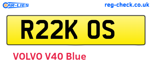 R22KOS are the vehicle registration plates.