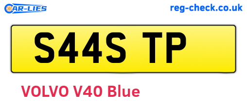 S44STP are the vehicle registration plates.