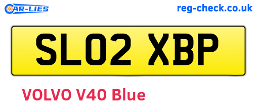 SL02XBP are the vehicle registration plates.