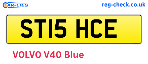 ST15HCE are the vehicle registration plates.