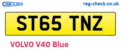 ST65TNZ are the vehicle registration plates.