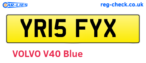 YR15FYX are the vehicle registration plates.