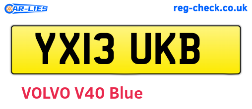 YX13UKB are the vehicle registration plates.