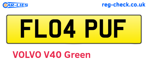 FL04PUF are the vehicle registration plates.
