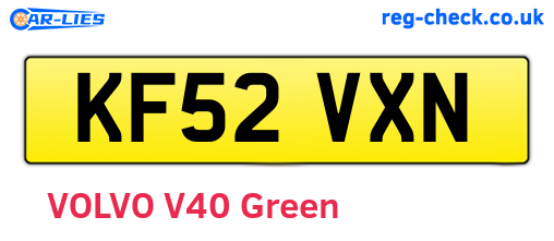 KF52VXN are the vehicle registration plates.