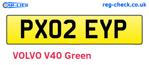 PX02EYP are the vehicle registration plates.